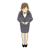 おじぎしている女性イラスト画像